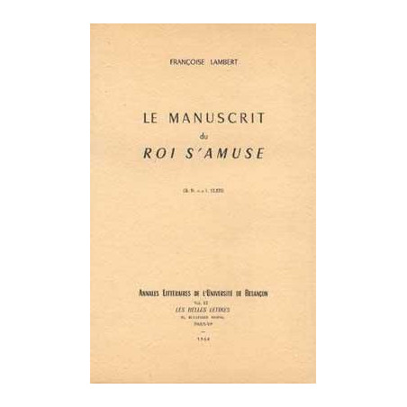 Manuscrit du Roi S Amuse