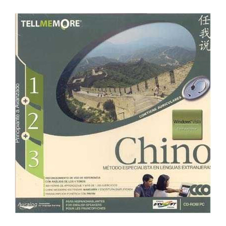 Tell Me More Chino 1-2-3 con auriculares CD Rom PC  Windows Vista