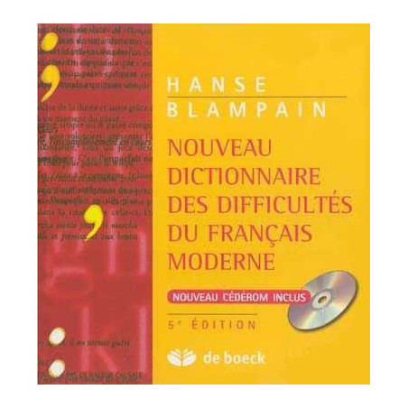 Nouveau Dictionnaire des Difficultes du Francais Moderne + cd rom