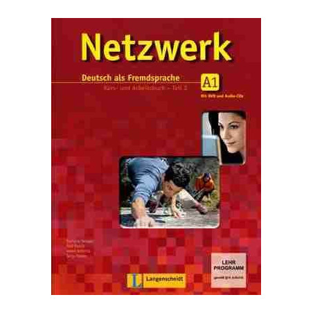 Netzwerk A1 Teil 2 Kursbuch +  Arbeitsbuch + cd audio + DVD