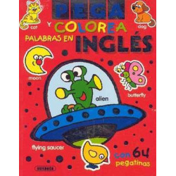 Pega y Colorea Palabras en Ingles Rojo (64 pegatinas)