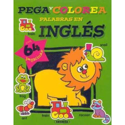 Pega y Colorea Palabras en Ingles Verde (64 pegatinas)