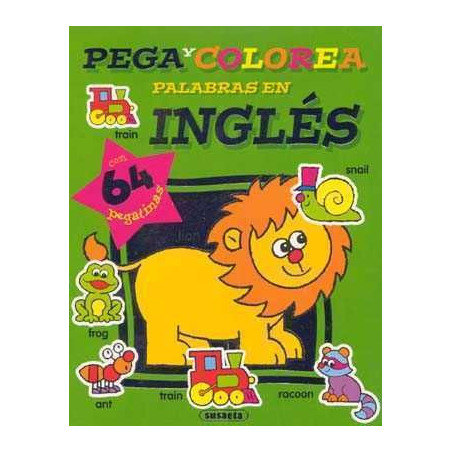 Pega y Colorea Palabras en Ingles Verde (64 pegatinas)