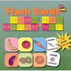 Flash Cards Frutas Verduras Ingles Español (50 tarjetas)