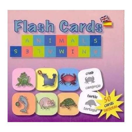 Flash Cards Animales Ingles Español (50 tarjetas)