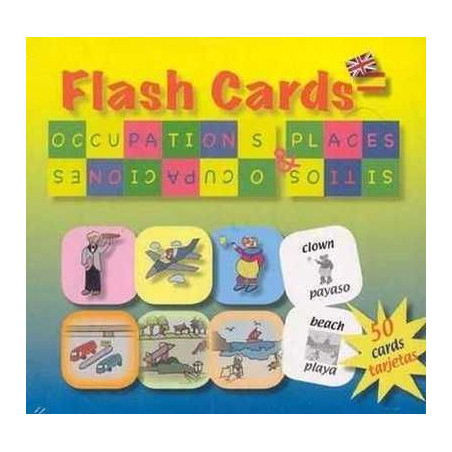 Flash Cards Ocupaciones Sitios Ingles Español (50 tarjetas)