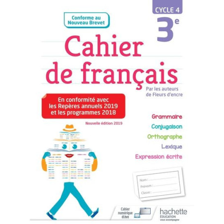 Cahier de Français 3eme Nouvelle 2019