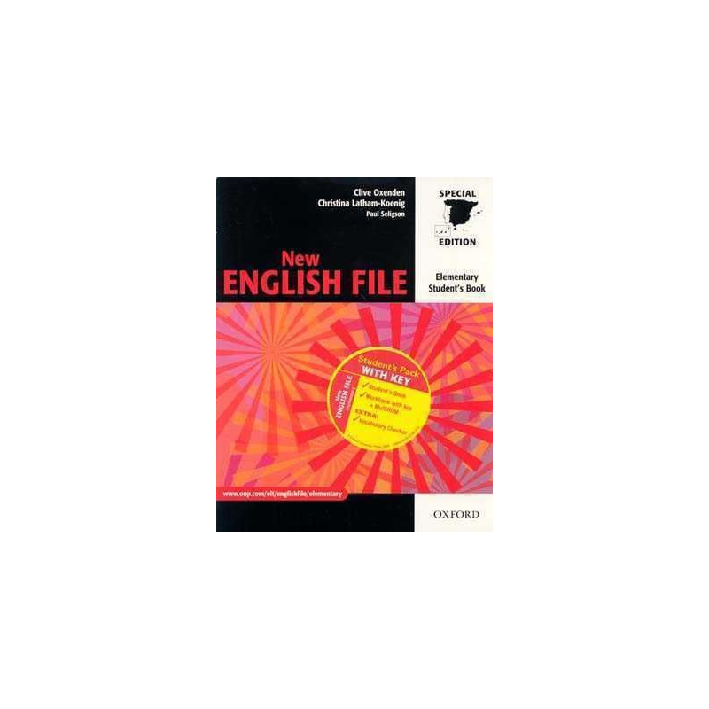 New English File Elementary students + worbook c/k + cd rom/audio