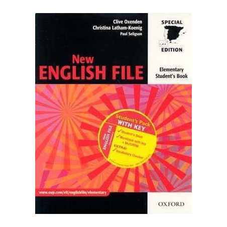 New English File Elementary students + worbook c/k + cd rom/audio