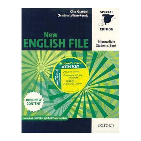 New English File Intermediate students + worbook c/k + cd rom/audio