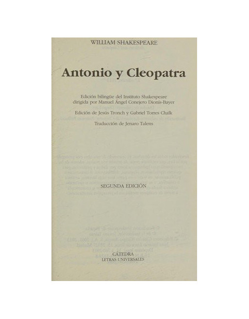 Antonio y Cleopatra Ingles Bilingüe