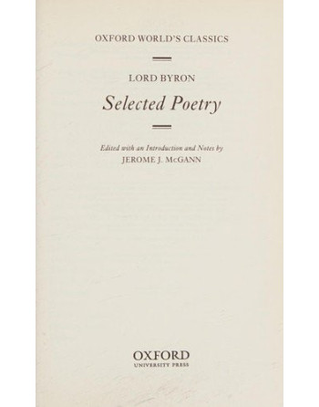 Selected Poetry Byron OWC