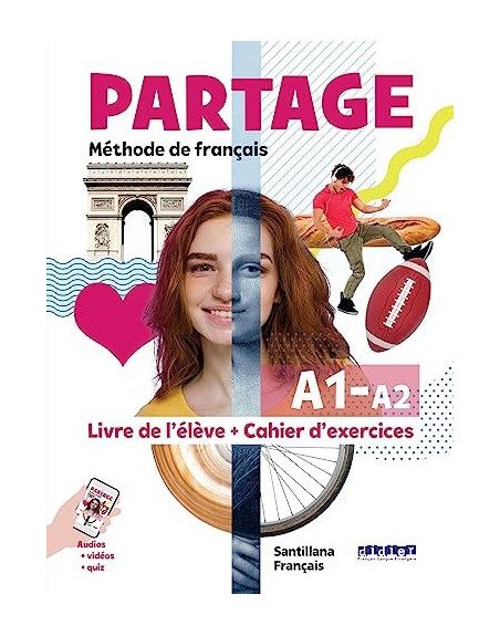 Partage A1-A2, livre+cahier