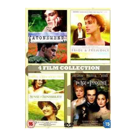 4 Film Collection : Atonement / Pride and Perjudice / Sense and Sensibility / Age of Inocence DVD